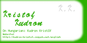 kristof kudron business card
